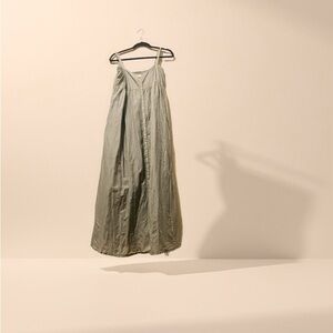 NATURAL LIFE Sage Green Maxi Dress with Button Front